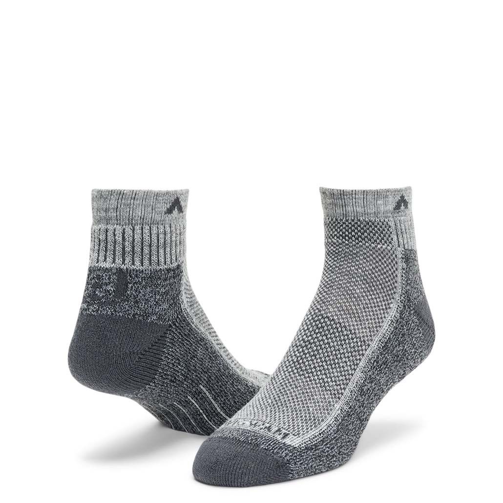 Wigwam Cool-Lite Hiker Quarter Socks, Color: Grey/Charcoal, Size: XL
