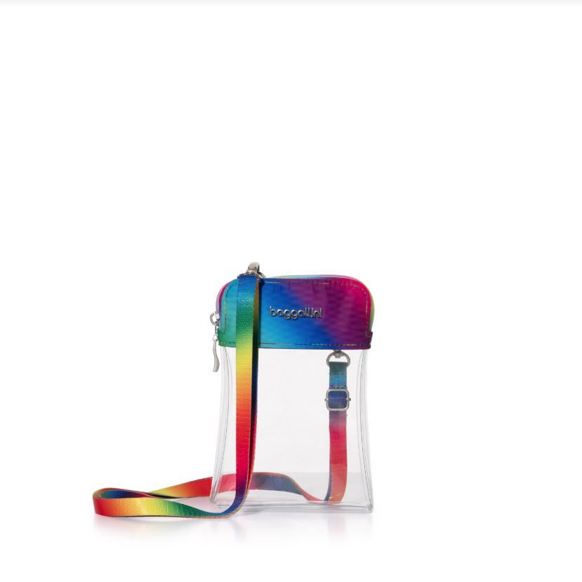 Baggallini Stadium Clear Bryant Crossbody, Color: Rainbow Pride