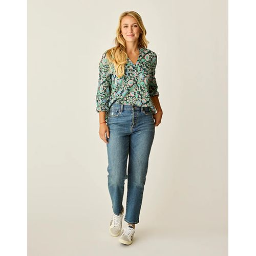 Carve Designs Dylan Gauze Shirt, Color: Navy Multifloral, Size: XS