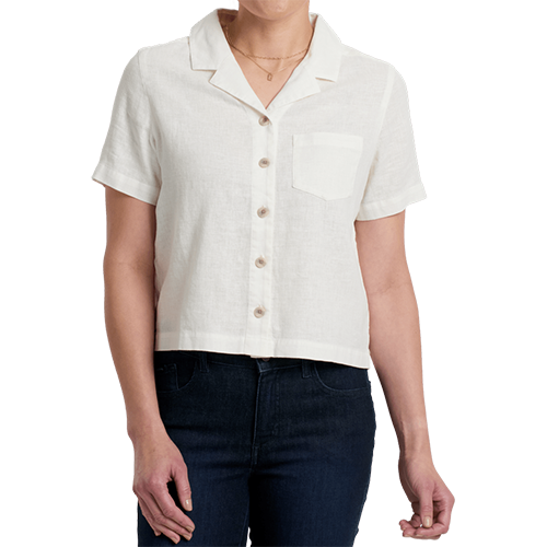 Kuhl Women's Luisa Short Sleeve Shirt, Color: Natural, Size: Small
