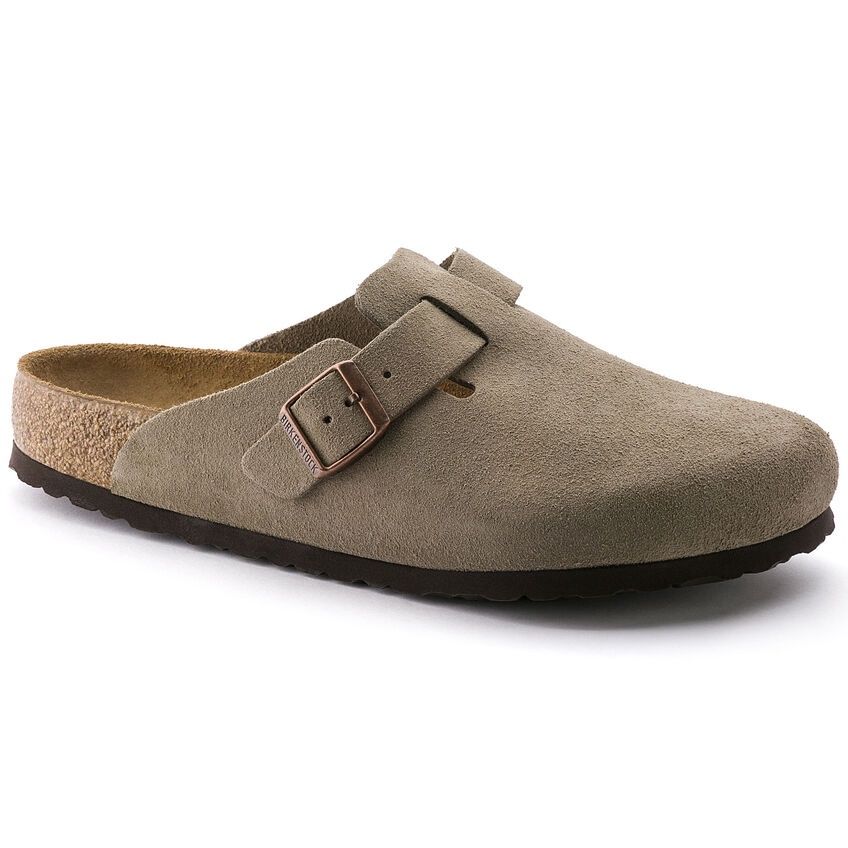 Birkenstock Men's Boston Soft Footbed-Regular, Color: Taupe, Size: 42 (9-9.5)
