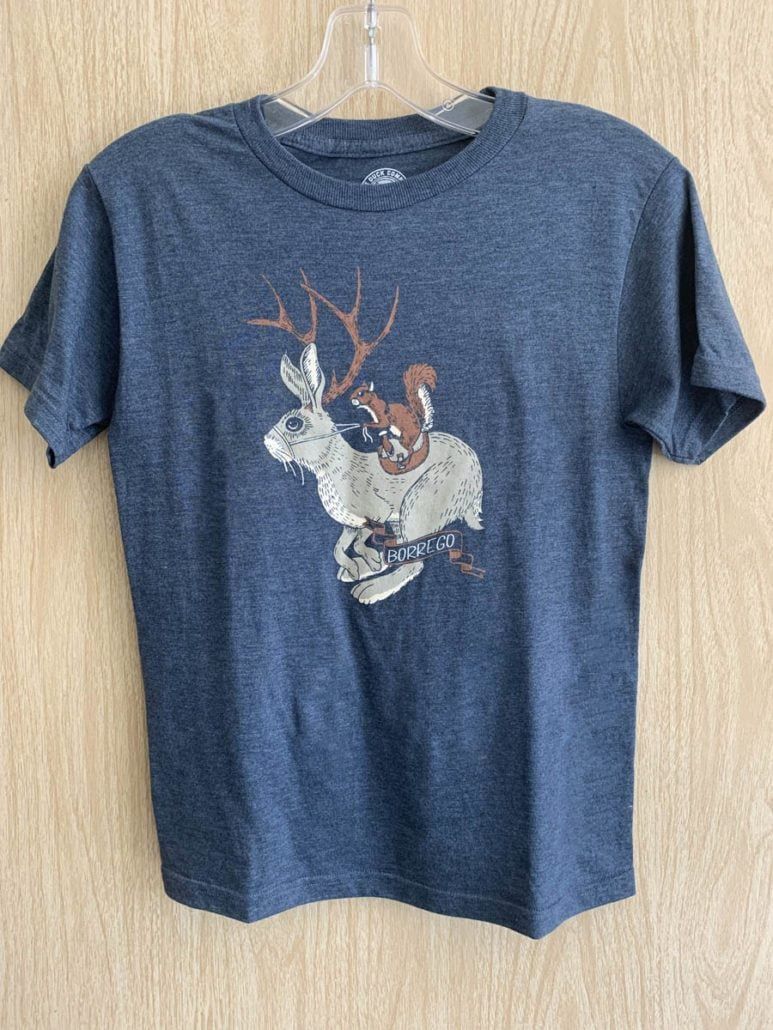 Jackalope Ride - Youth 50/50 Blend T-Shirt, Color: Heather Blue, Size: Large