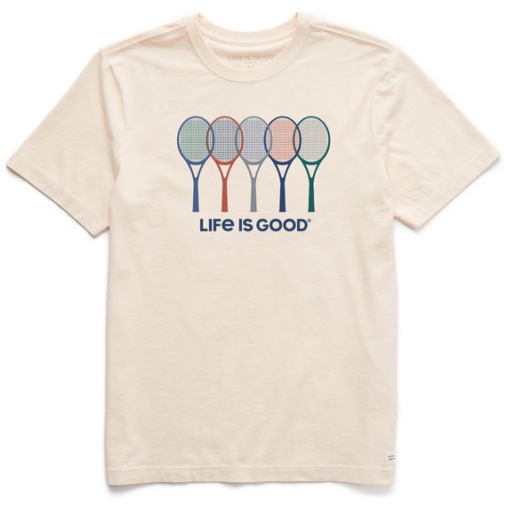 Life is Good Men's Tennis Spectrum SS, Color: Putty White, Size: Medium