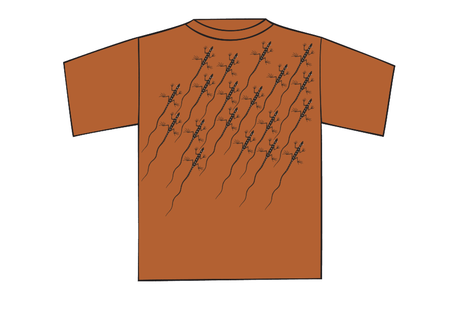 Sabaku Men's Short Sleeve T Shirt, Lizard Run, Color: Yam, Size: XXL