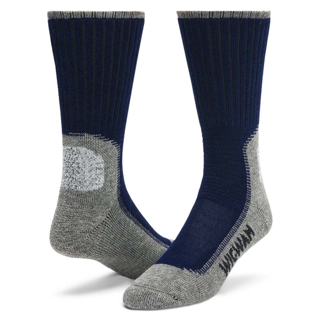 Wigwam Hiking Outdoor Midweight Crew Socks, Color: Navy/Pewter, Size: Large