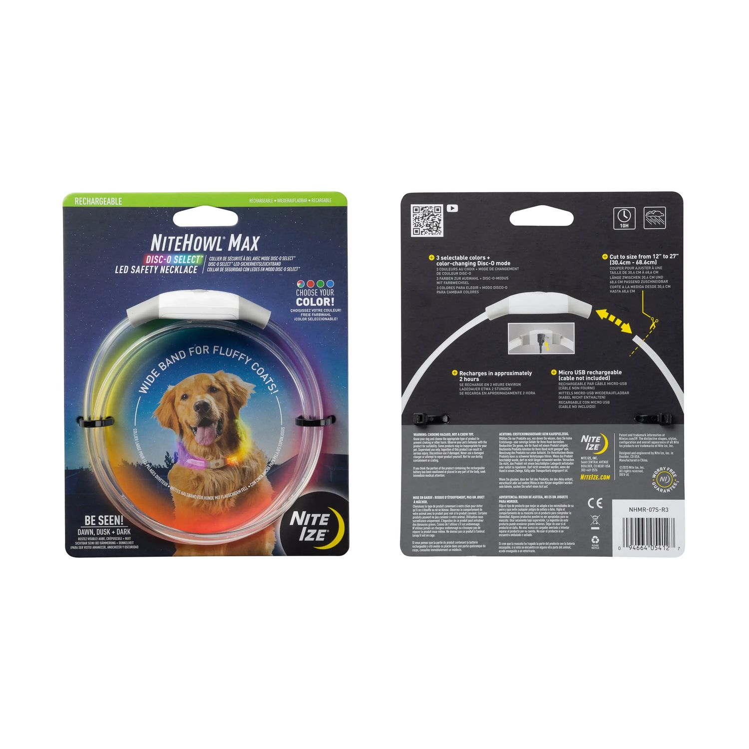 NiteHowl Max Rechargeable LED Safety Necklace - Disc-O Select, Color: Disc-O Select