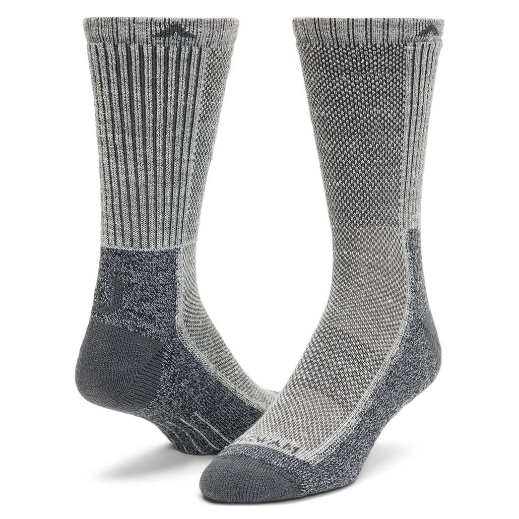 Wigwam Cool-Lite Hiker Crew Socks-D, Color: Grey/Charcoal, Size: Large