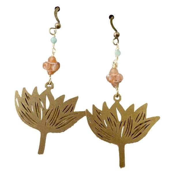 Silver Sparrow Woven Flower w/Sunstone/Amazonite