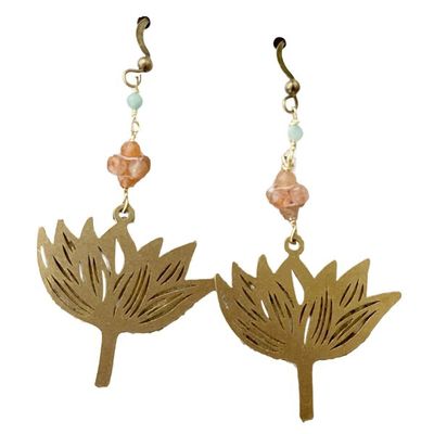 Silver Sparrow Woven Flower w/Sunstone/Amazonite
