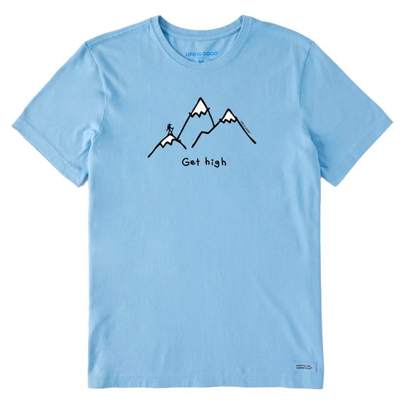 Life is Good Men's Get High Hiker SS Tee, Color: Cool Blue, Size: Small