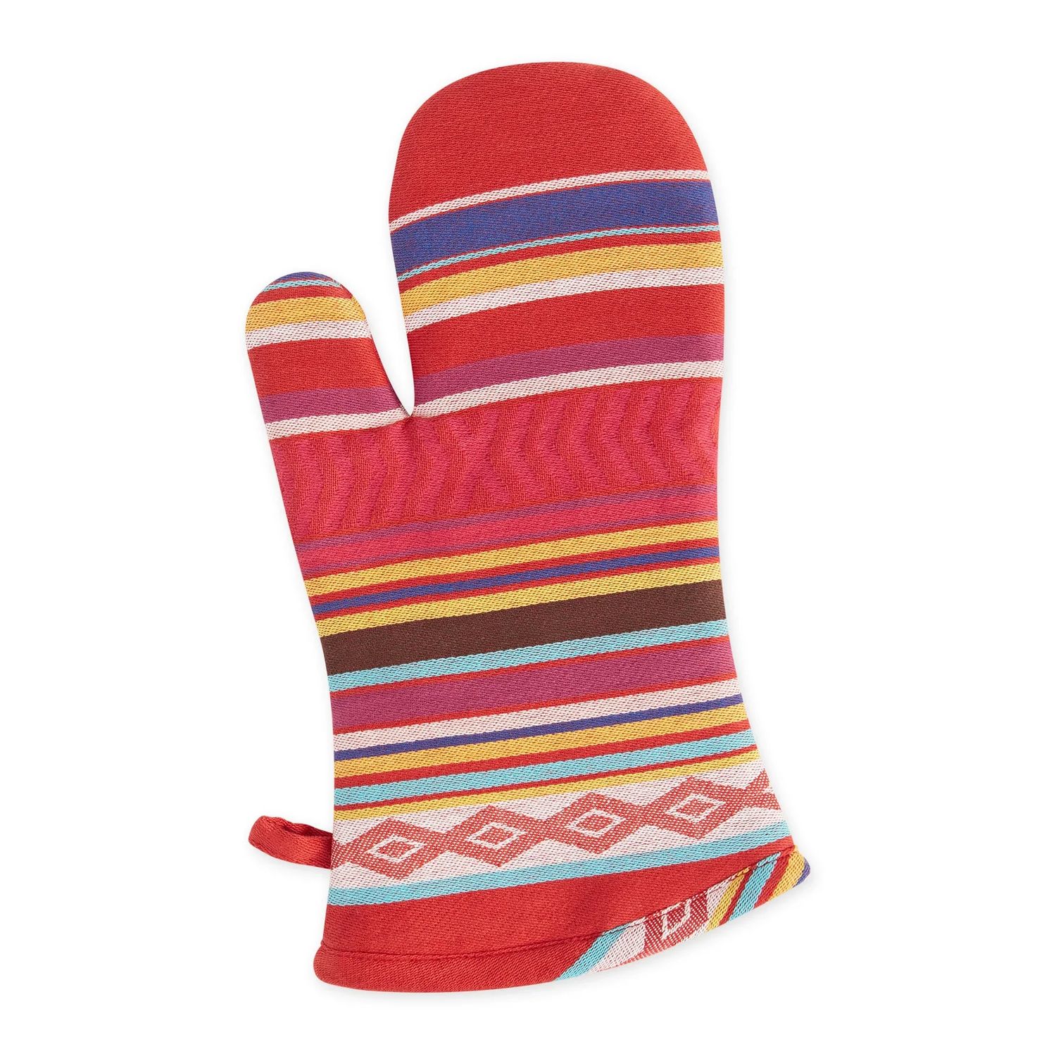 Oven Mitt - Baja Stripe, Color: Red Multi Stripe