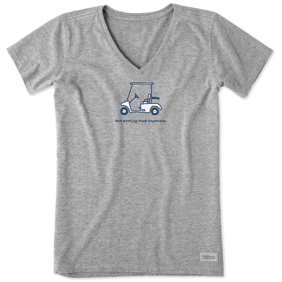 Life is Good Women's Not Working Anywhere Cart SS, Color: Heather Gray, Size: Medium