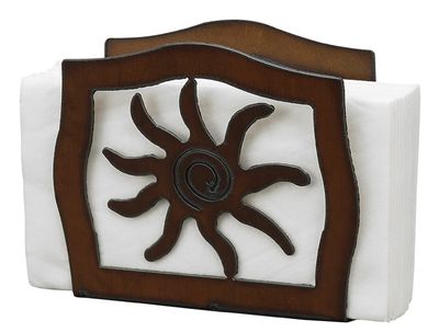 Rustic Ironwerks Napkin Holder,Sun