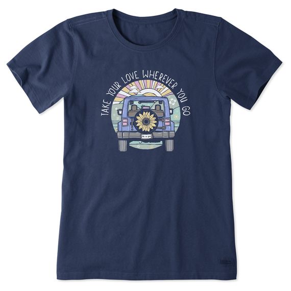 Life is Good Women's Take Your Love 4X4 SS Tee, Color: Darkest Blue, Size: Medium