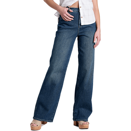 Kuhl Kontour Rigid Wide Leg Women's Denim, Regular-D, Color: Midnight Fade, Size: 4