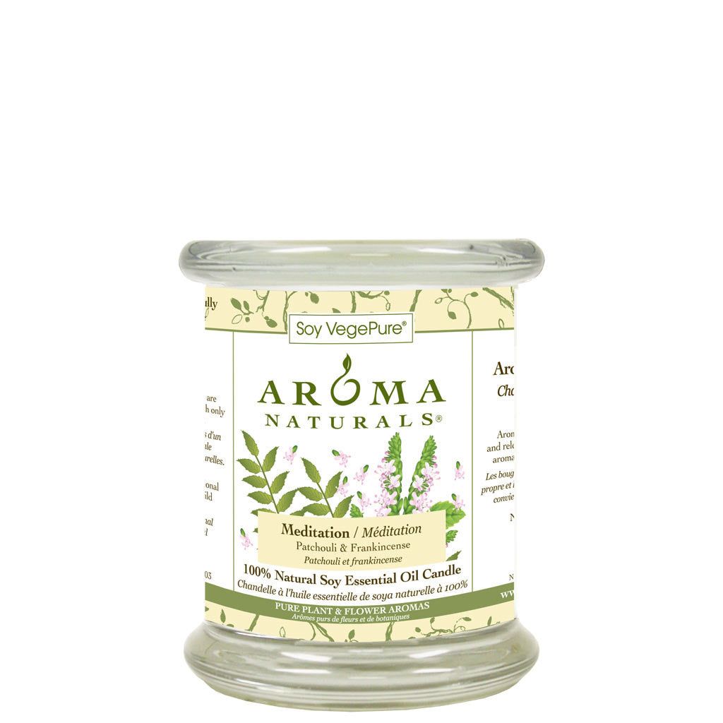 Aroma Naturals Mediation Glass Pillar Candle-Medium, Burn Time: 45 h, Size: 8.8 oz