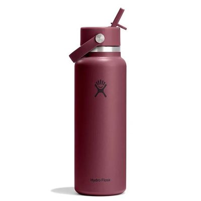 40 Oz Wide Mouth Hydro Flask w/Flex Straw Cap