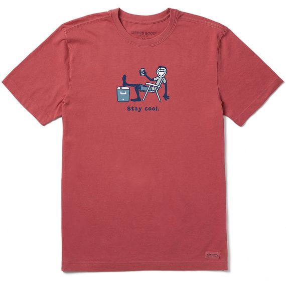 Life is Good Men's Stay Cool Crusher Tee Shirt, Color: Faded Red, Size: XXL