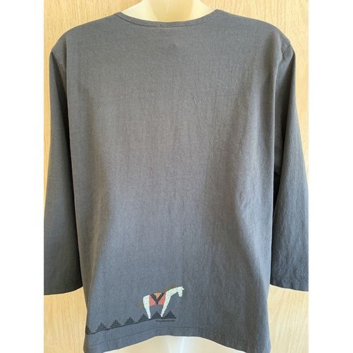 Sabaku Women's 3/4 Slv Best Tee, Horse Basket