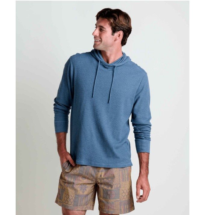 Toad&amp;Co Framer II Men's Long Sleeve Hoodie, Color: Pacific Blue, Size: Medium
