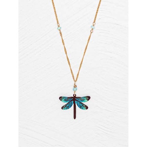 Holly Yashi Dragonfly Dreams Pendant Necklace, Color: Turquoise/Gold