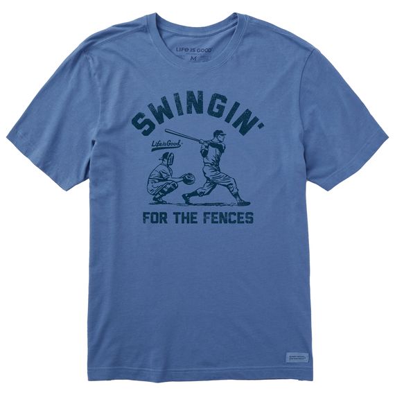 Life is Good Men's Swingin' For the Fences SS Tee, Color: Vintage Blue, Size: Small