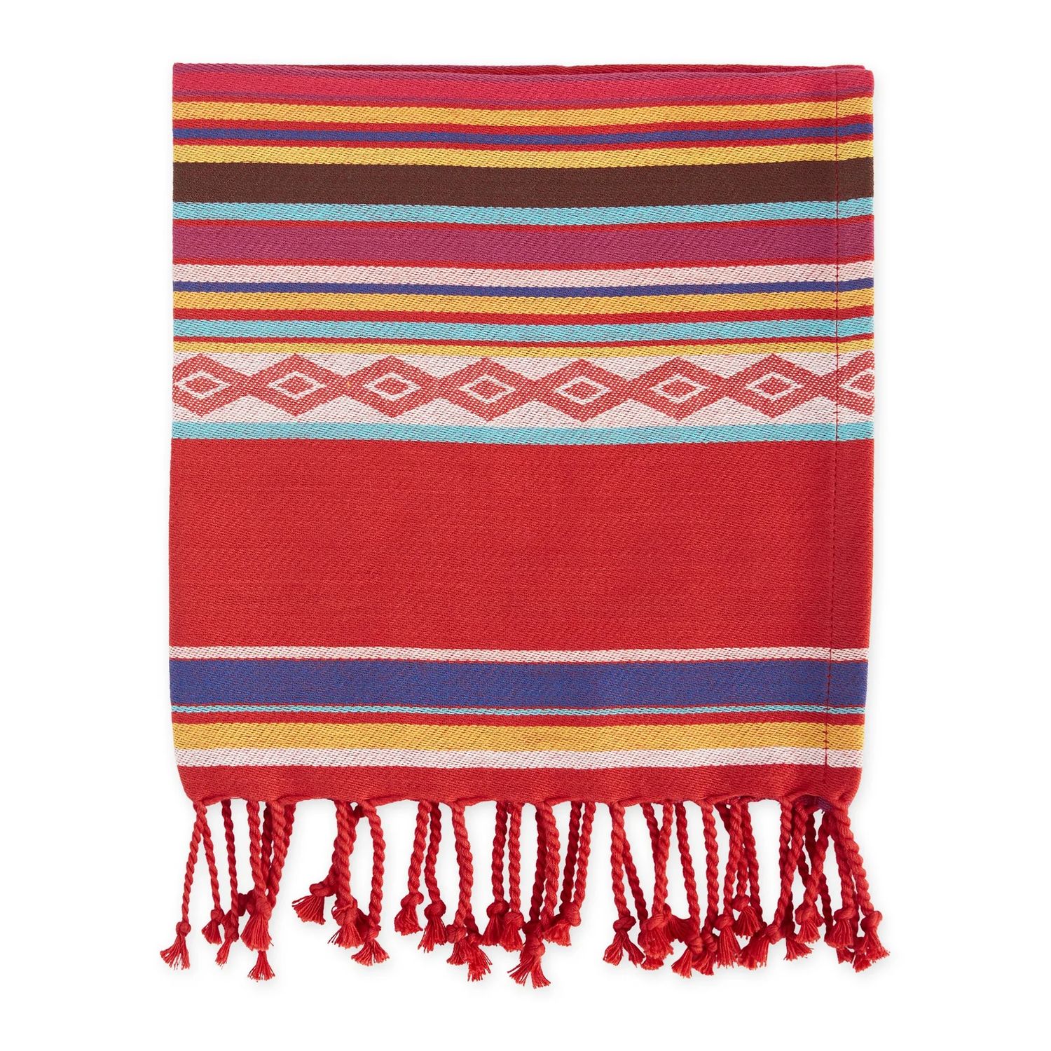 Napkin - Baja Stripe Jacquard, Color: Red Multi Stripe