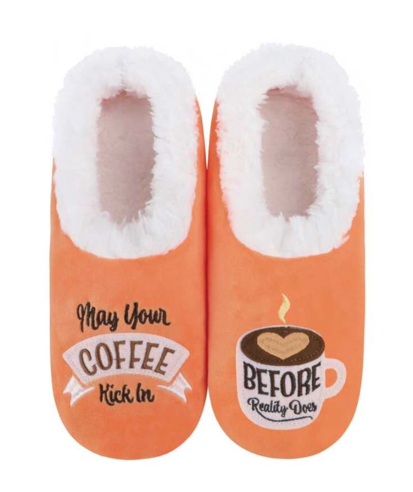 Women's Coffee Kick In Snoozie Slippers, Color: Coffee Kick, Size: Small