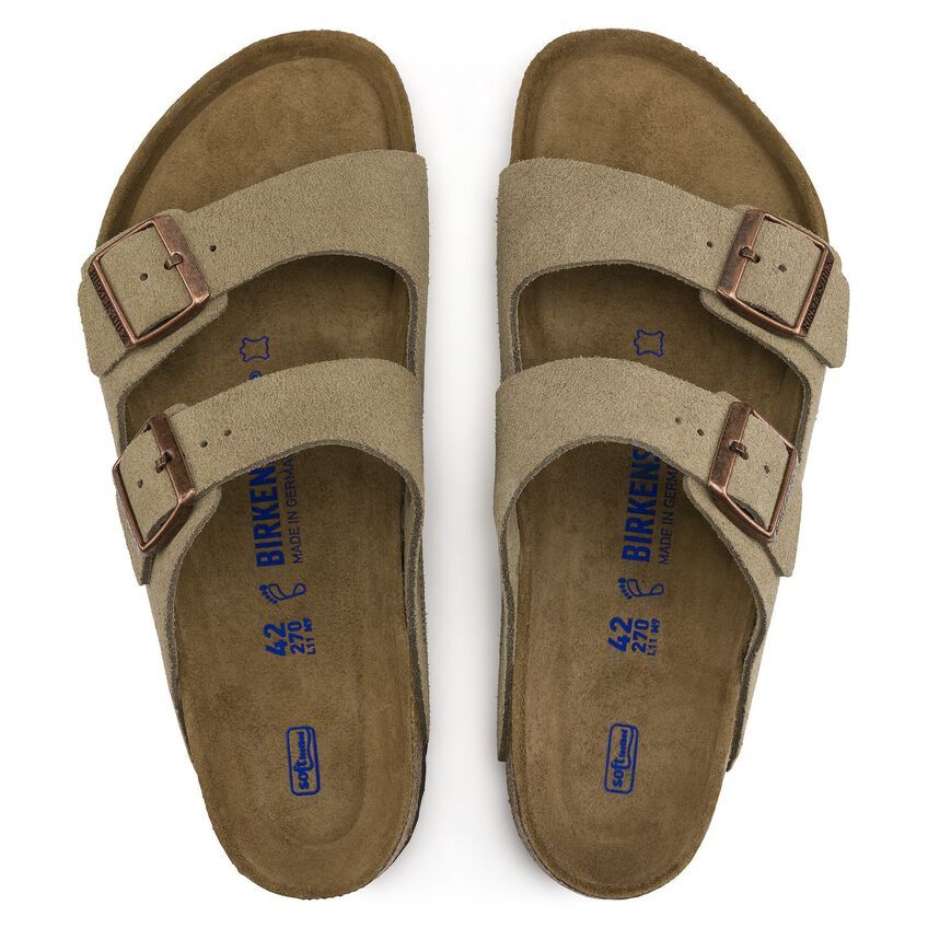 Birkenstock Unisex Arizona Suede-Regular, Color: Taupe, Size: 36