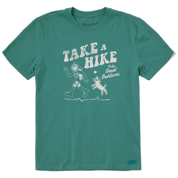 Life is Good Men's Great Outdoor Hike Jake SS Tee, Color: Spruce Green, Size: Medium