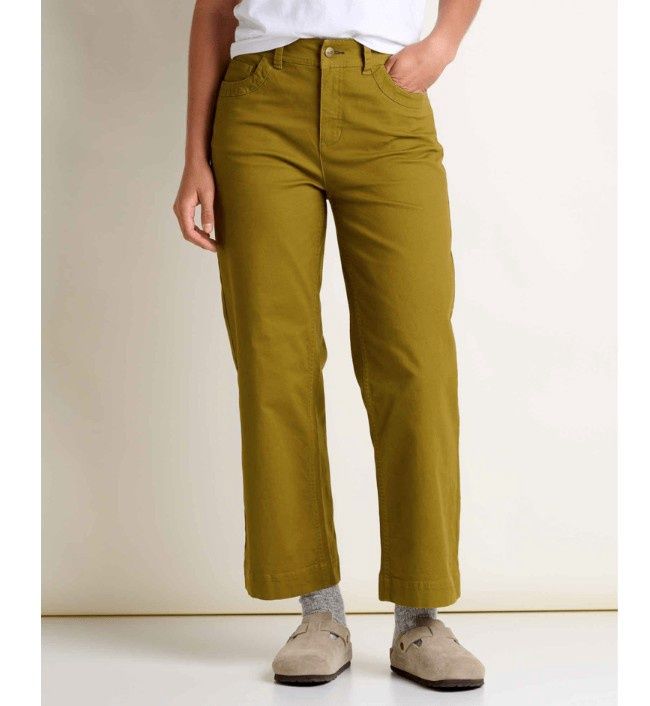 Toad&amp;Co Earthworks Women's Wide Leg Crop Pant, Color: Coyote, Size: 4