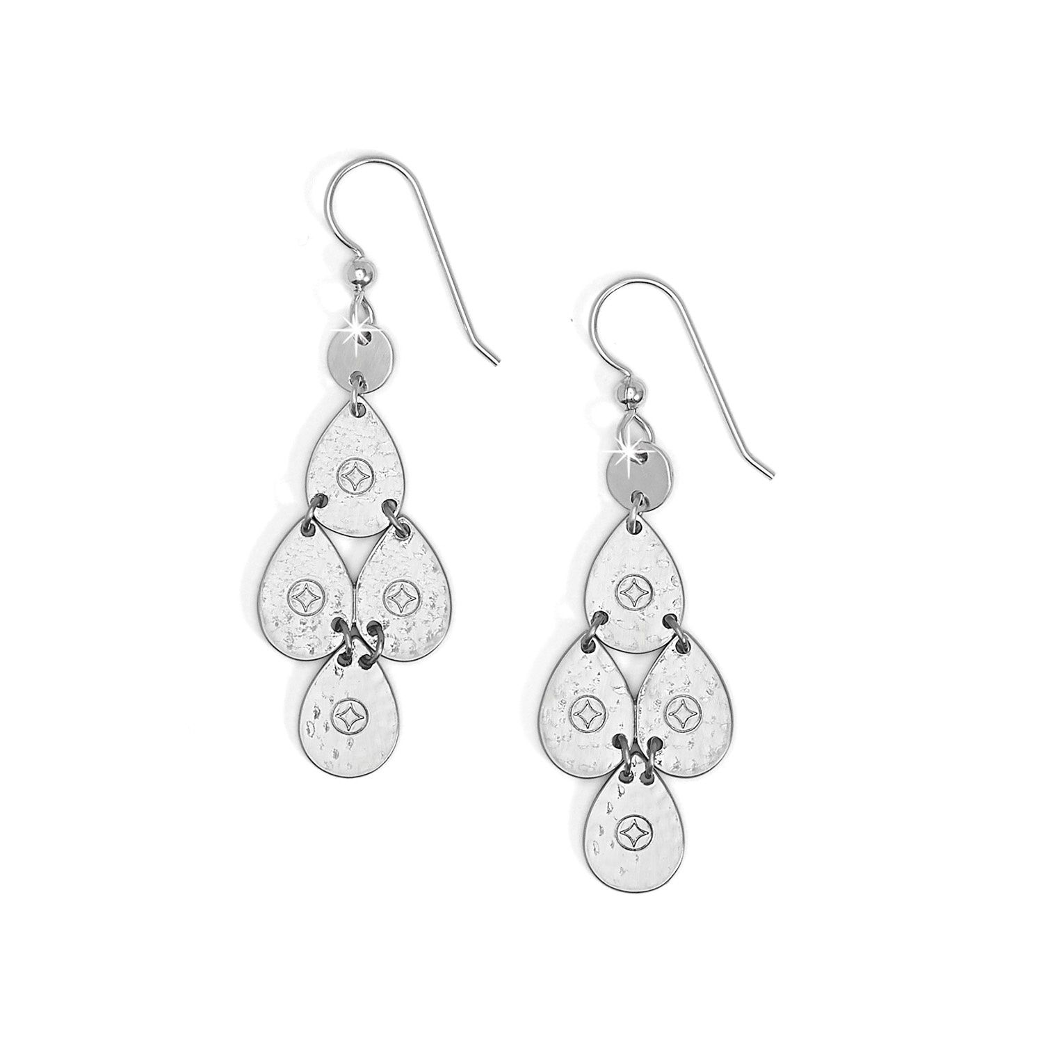 Brighton Palm Canyon Small Teardrop French Wire Earrings, Color: Silver