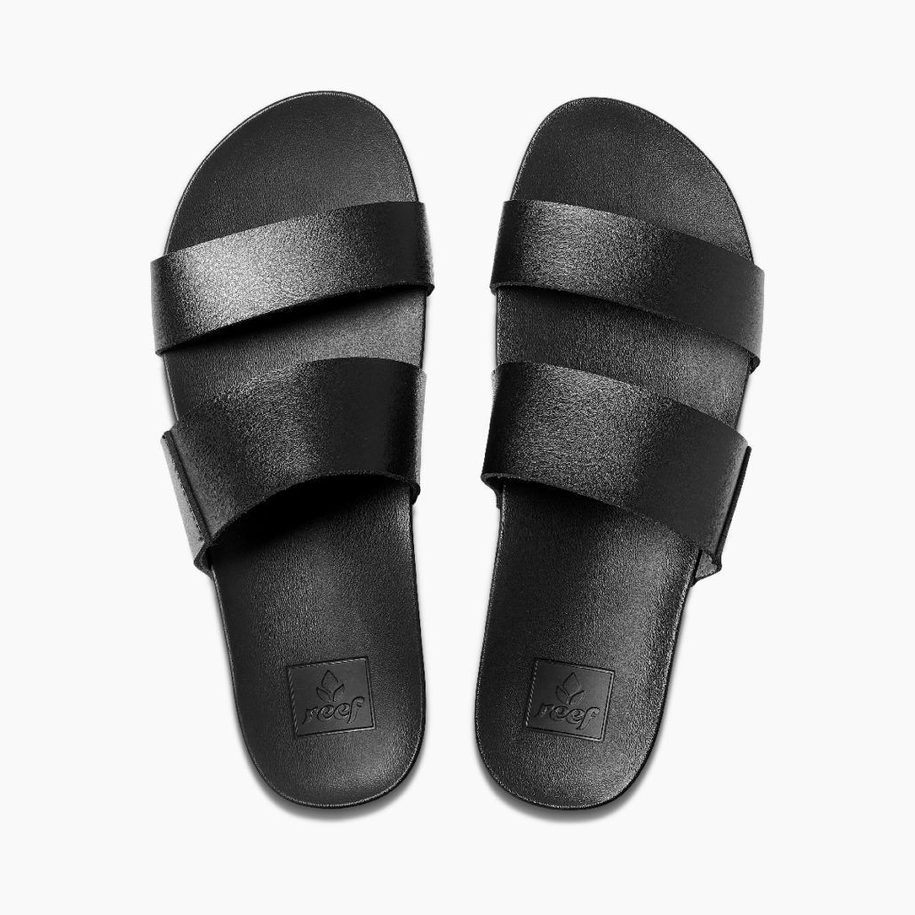 Reef Cushion Vista Women's Sandals, Color: Black/Black, Size: 6