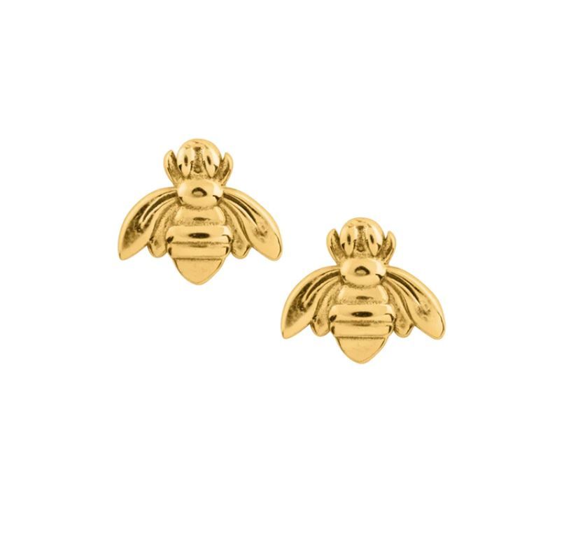Tomas Jewelry Gold Queen Bees Stud Earrings in Gold, Color: Gold
