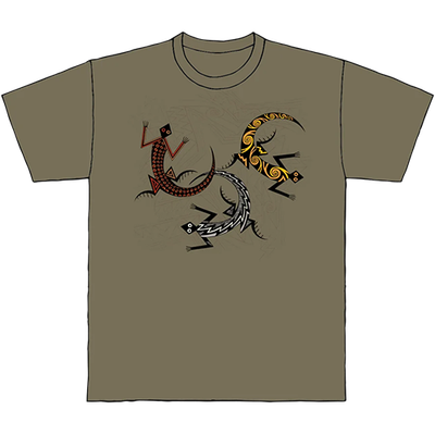 Sabaku Men's Short Sleeve T Shirt, Spinning Lizards