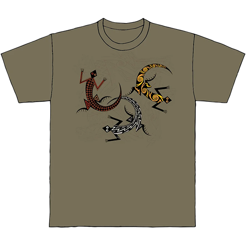 Sabaku Men's Short Sleeve T Shirt, Spinning Lizards