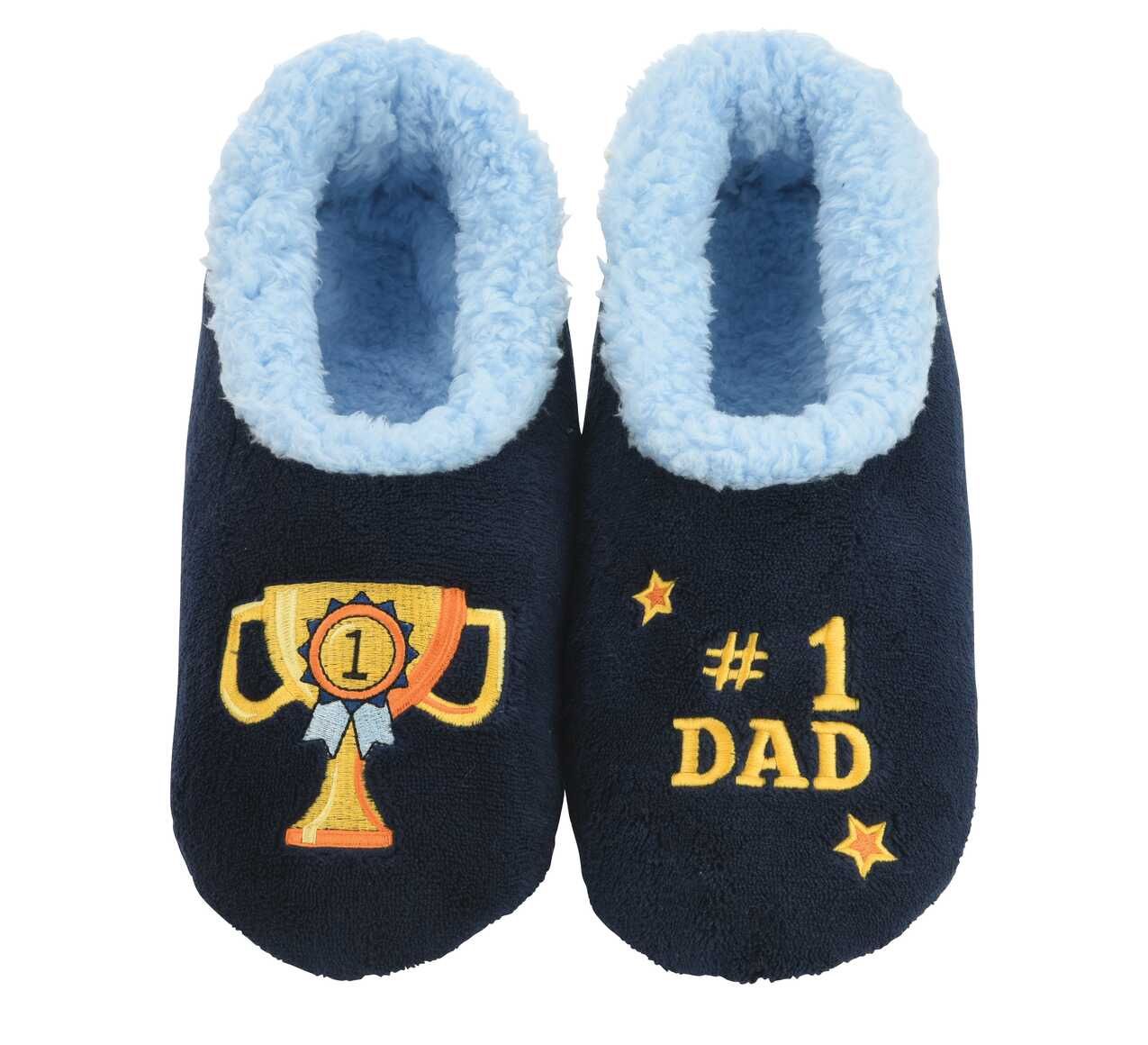 Men's #1 Dad Snoozie Slippers, Color: #1 Dad, Size: Small
