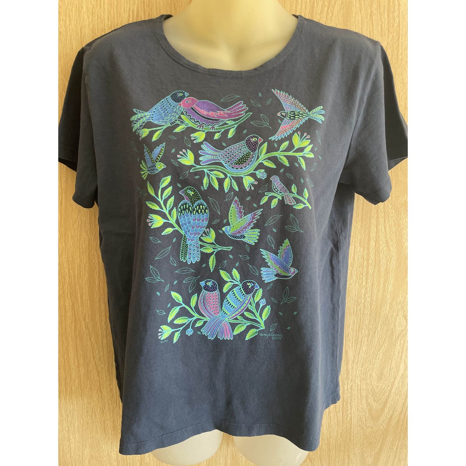 Sabaku Women's Boutique Tee, Birdies, Color: Dark Denim, Size: Small