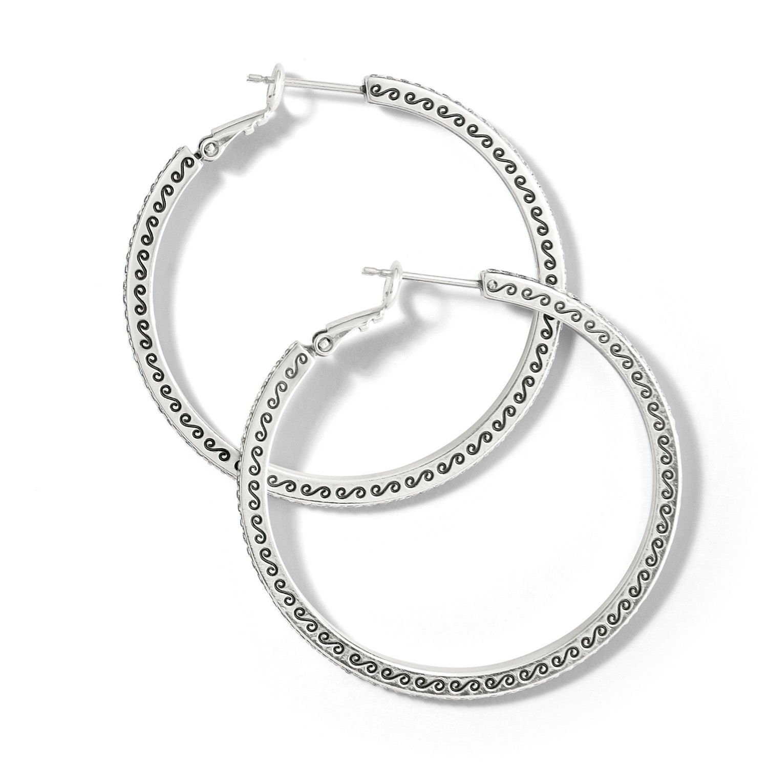 Brighton Meridian Thin Large Hoop Earrings, Color: Silver
