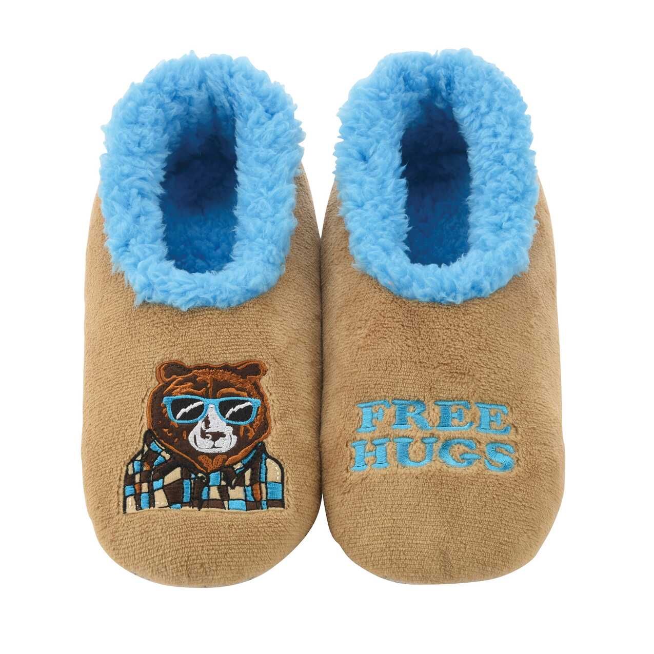 Men's Free Hugs Snoozie Slippers, Color: Free Hugs, Size: Small