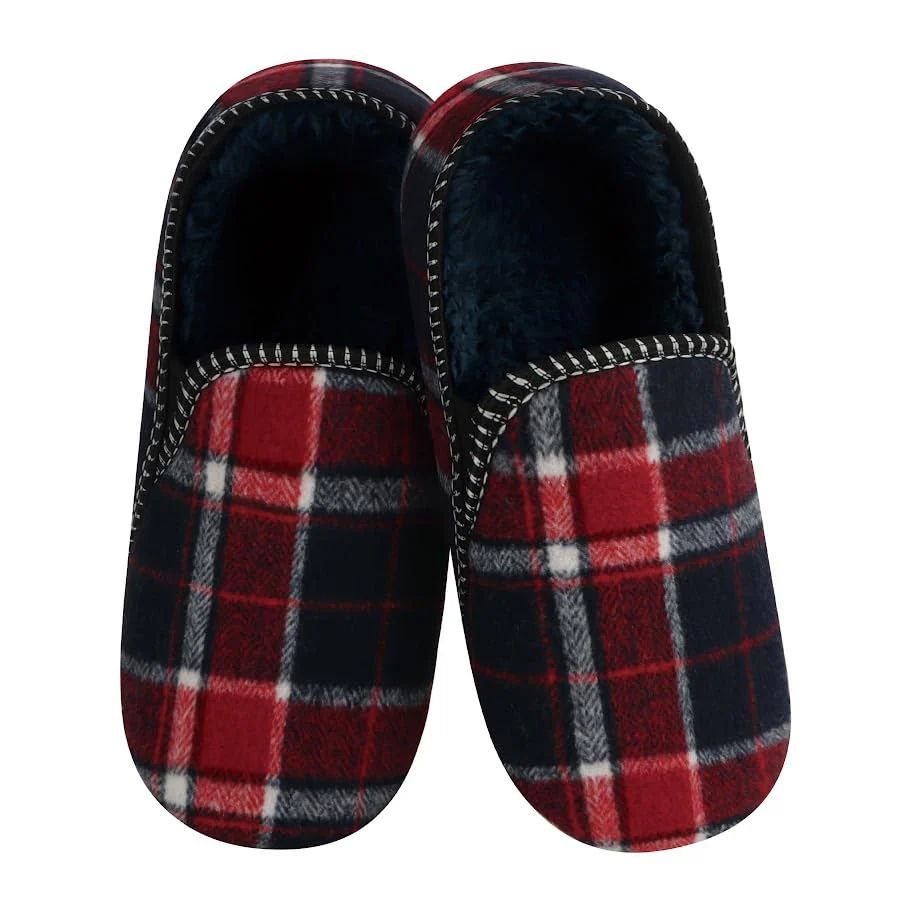 Men's Alpine Plaid Snoozie Slipper, Color: Red, Size: Small