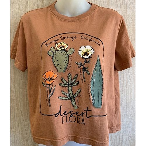 Desert Flora Women's Cropped T-Shirt, Color: Rustic Clay, Size: Small