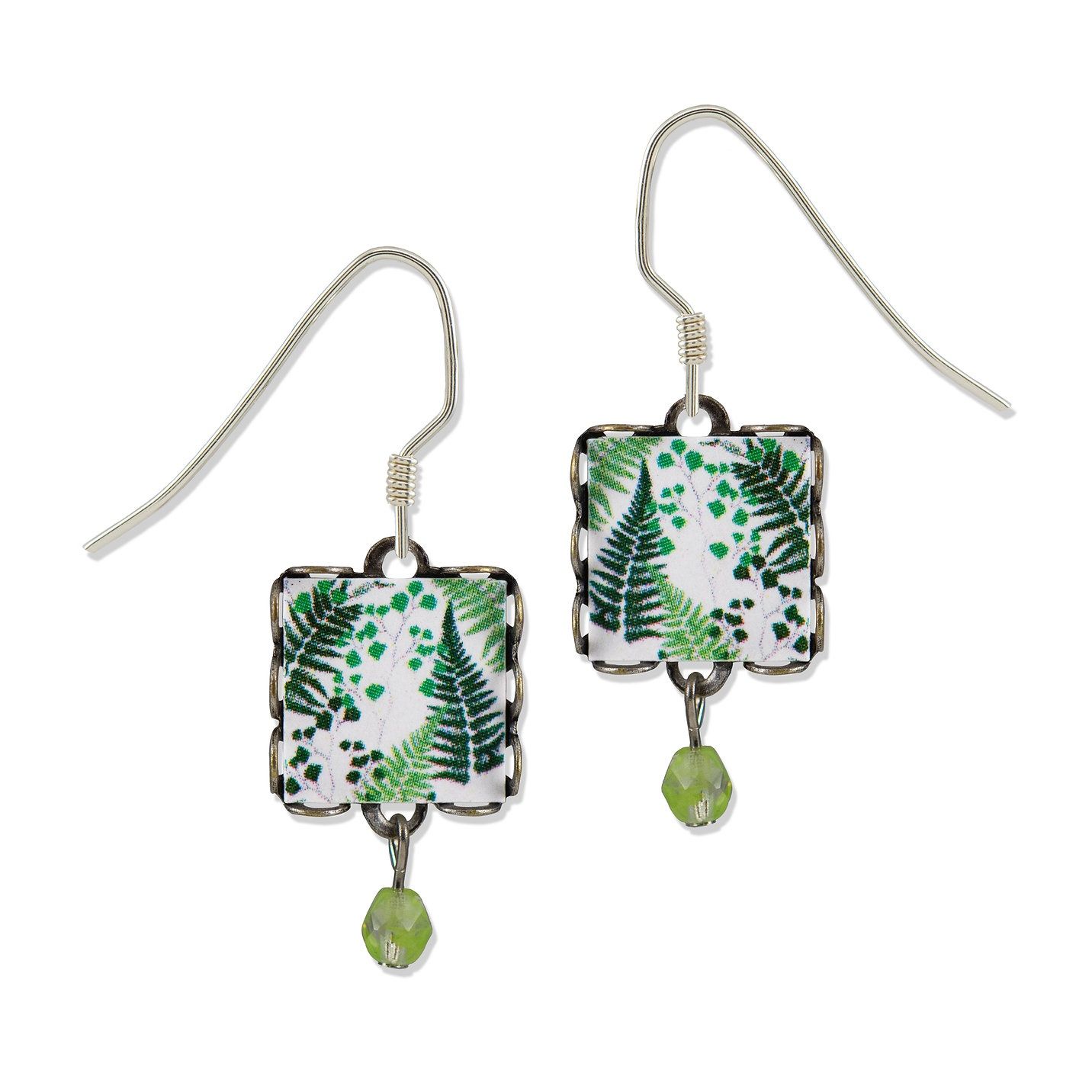 Ferns-LT Earrings, Color: Silver