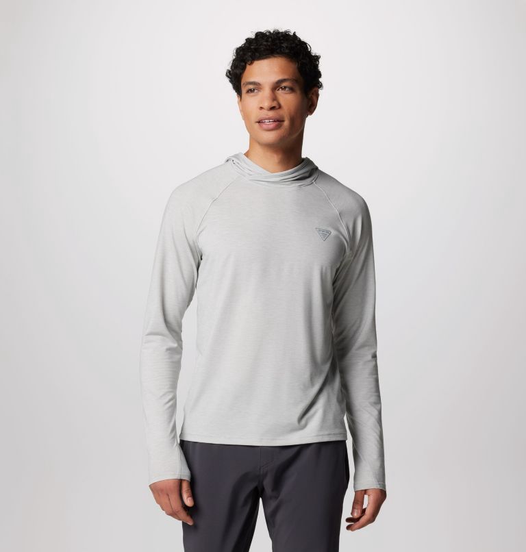 Columbia PFG Uncharted Men's Hoodie, Color: Cool Grey Heather, Size: Small