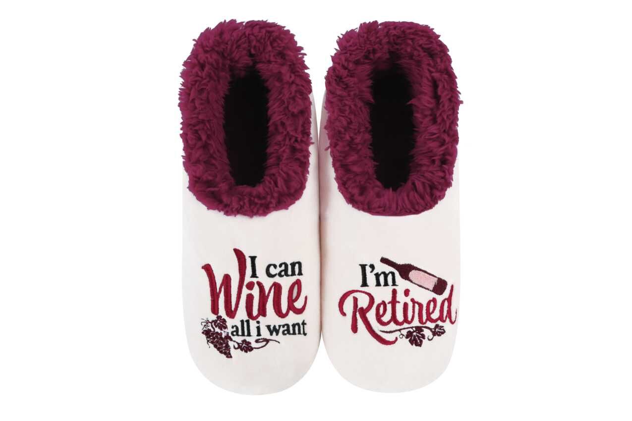Women's I'm Retired Snoozie Slippers, Color: I'm Retired, Size: Small