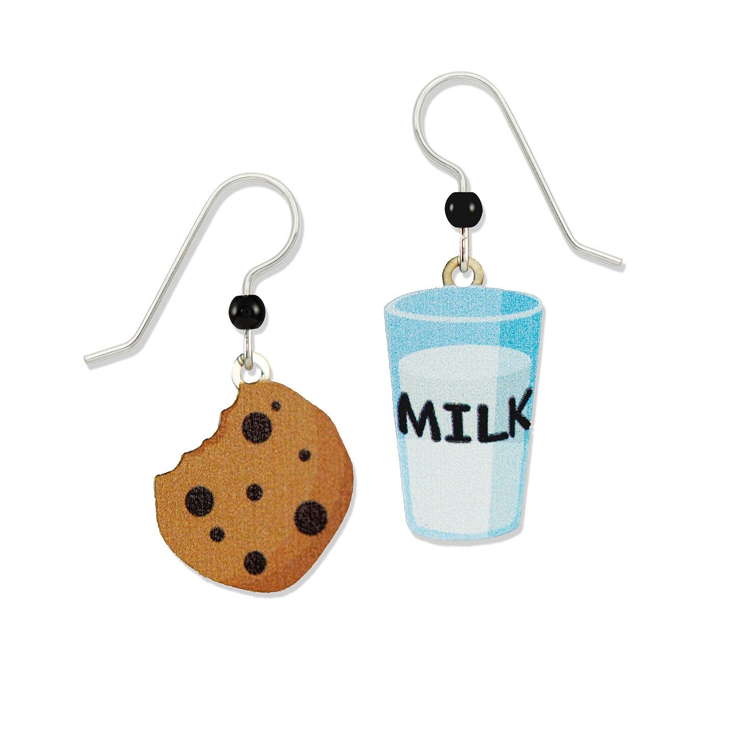 Milk and Cookies Earrings, Color: Silver