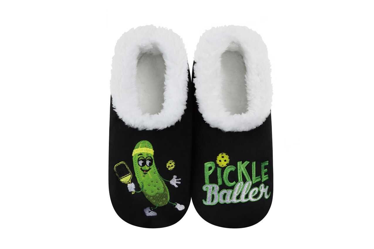 Women's Pickleball Snoozie Slippers, Color: Pickle, Size: Small