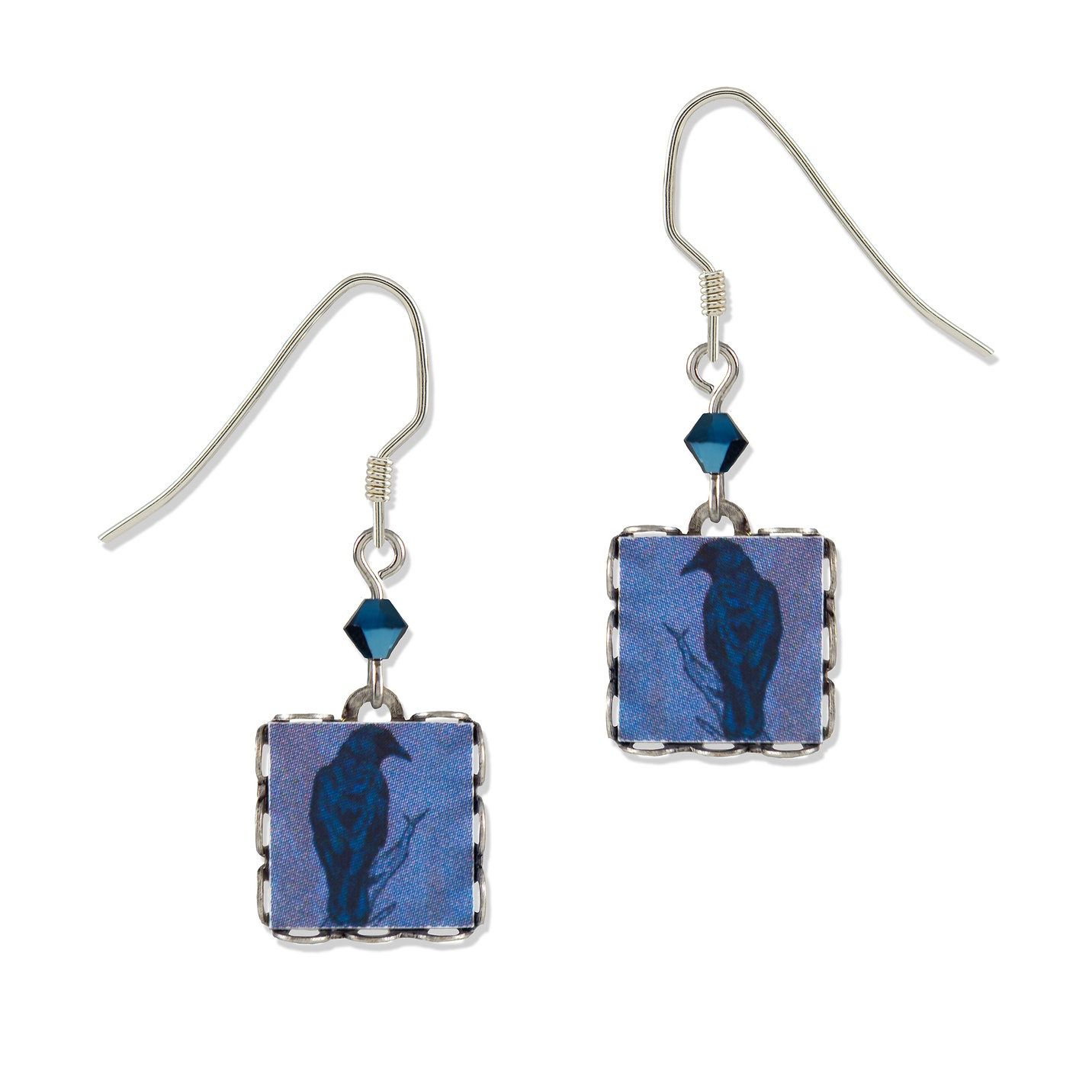 Crow-LT Earrings, Color: Silver