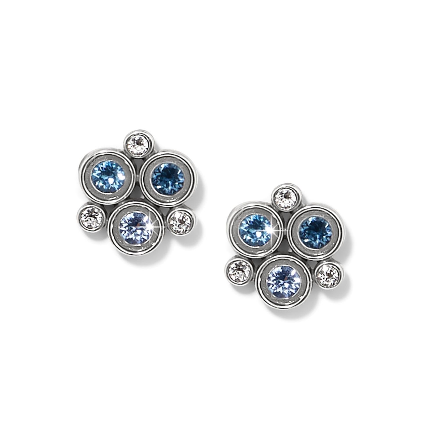 Brighton Constella Cluster Post Earrings, Color: Silver/Blues