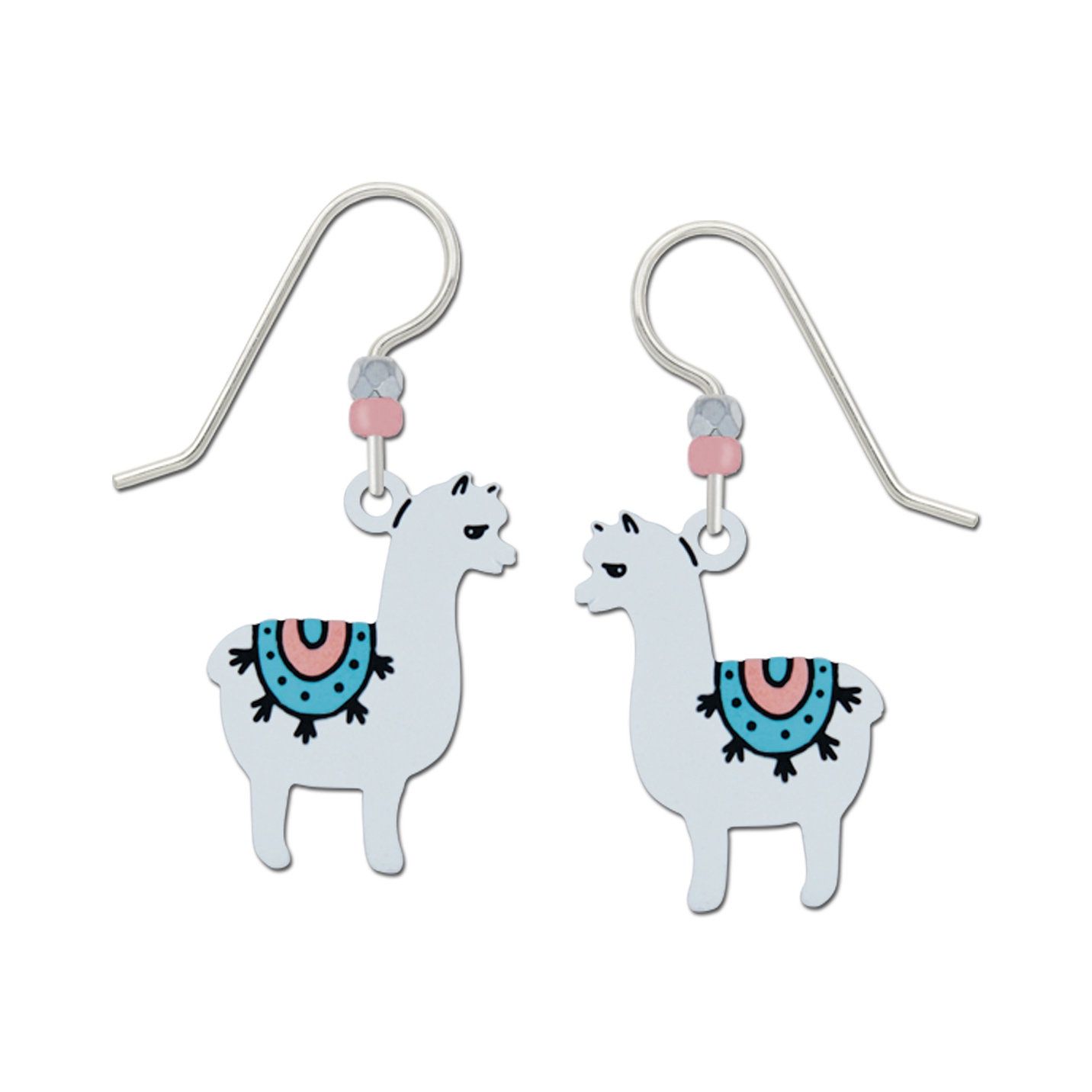 Alpaca w/Blanket Earrings, Color: Silver